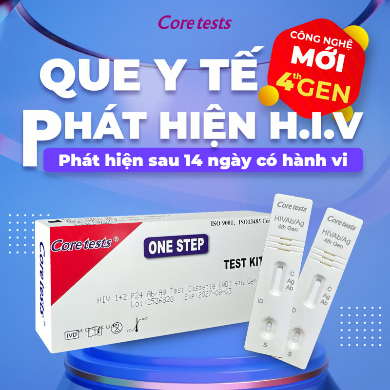 Hộp que test HIV Core tests 4th Gen